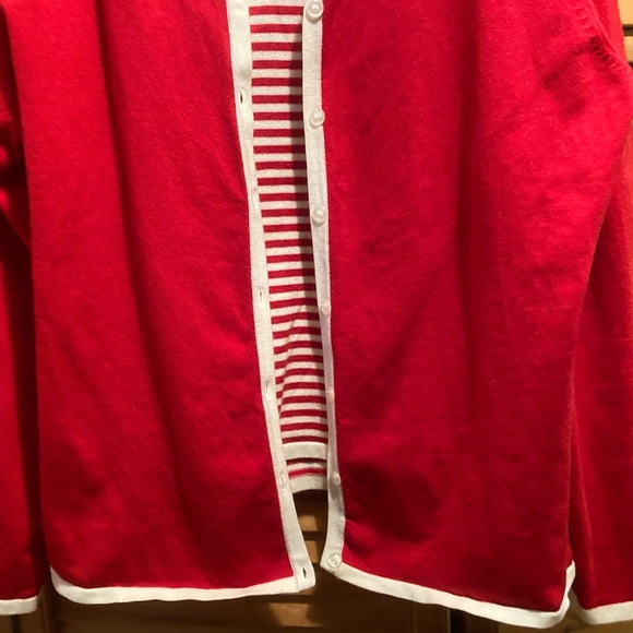 George Red & Off White Striped Cardigan Set - Picture 11 of 16
